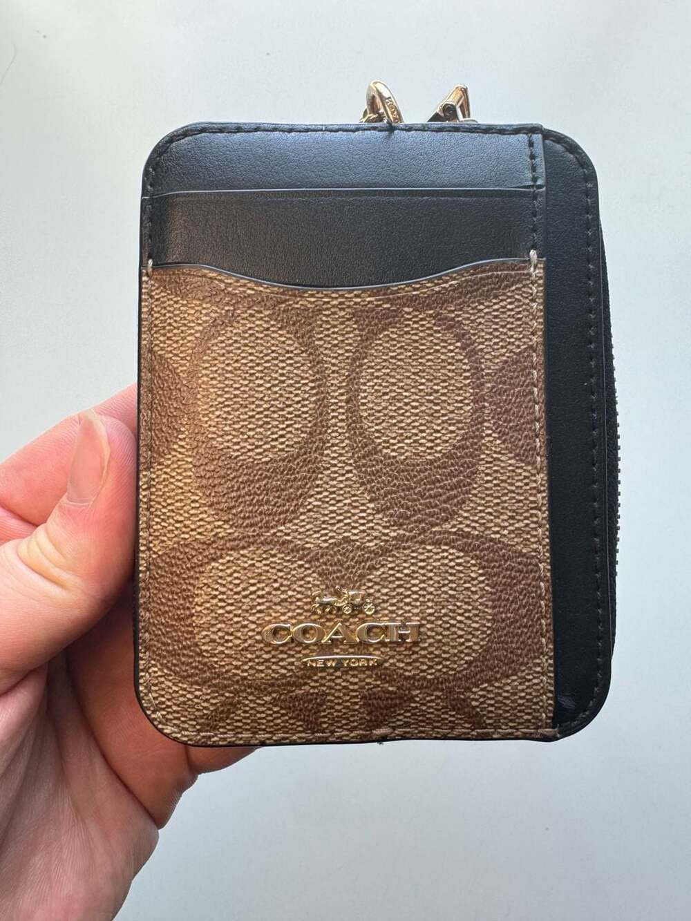 Coach Zip Card Case In Signature Canvas - Picture 2 of 5